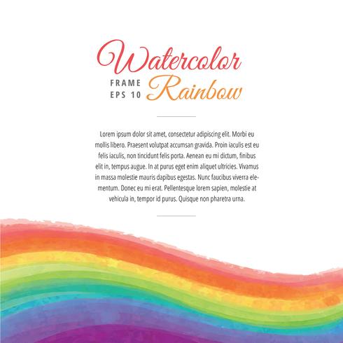 Watercolor Rainbow Frame Wave Vector