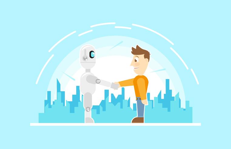 Ai robot Future Friendly Technology Flat Illustration Vector