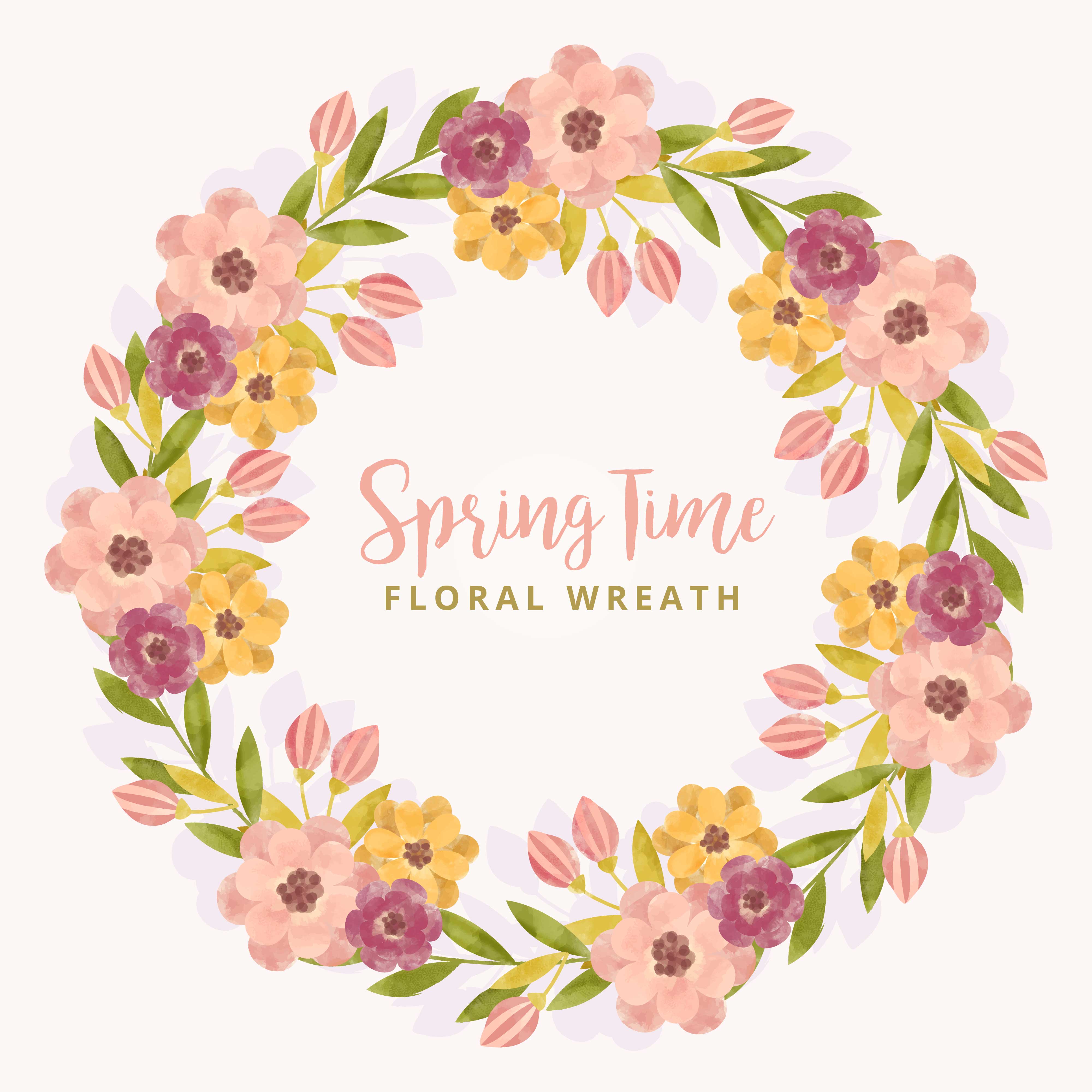 Download Vector Watercolor Floral Wreath - Download Free Vectors, Clipart Graphics & Vector Art