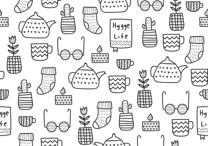 Hygge Time Seamless Pattern vector