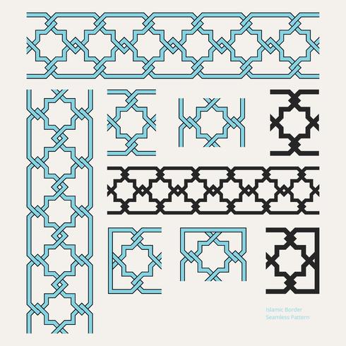 Islamic Border Editable Seamless Pattern vector