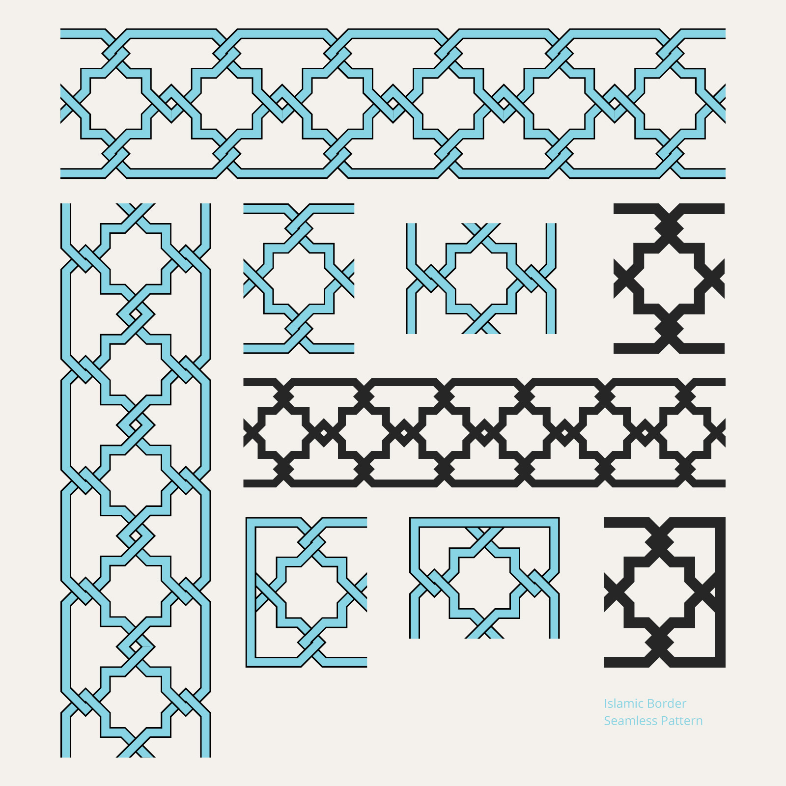  Islamic Border  Editable Seamless Pattern Download Free 