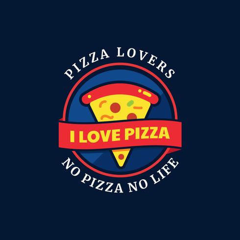 Pizza Lovers Typography Badge vector