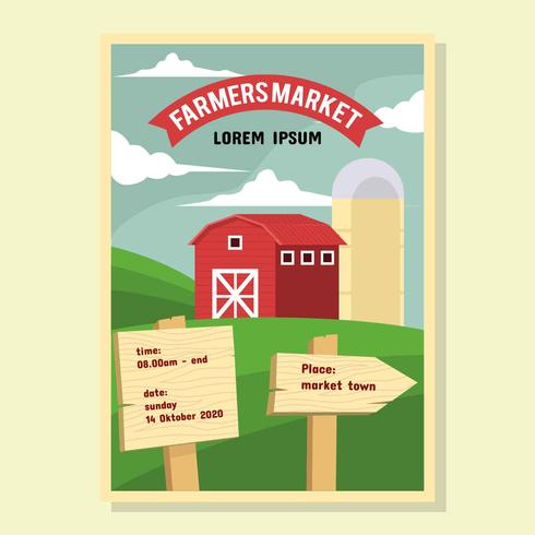 Farmer Market Flyer Vector