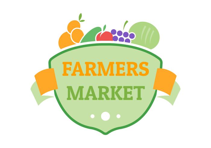 farmers market  flat badge logo template vector