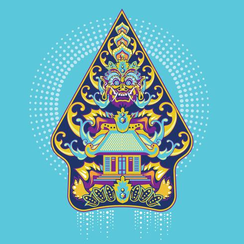 Vector Colorful Gunungan Wayang Javanese of Indonesia Vector Colorful Gunungan Wayang Javanese of Indonesia