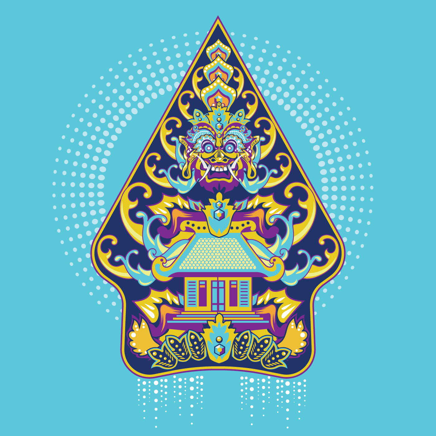 Vector Colorful Gunungan Wayang  Javanese of Indonesia 