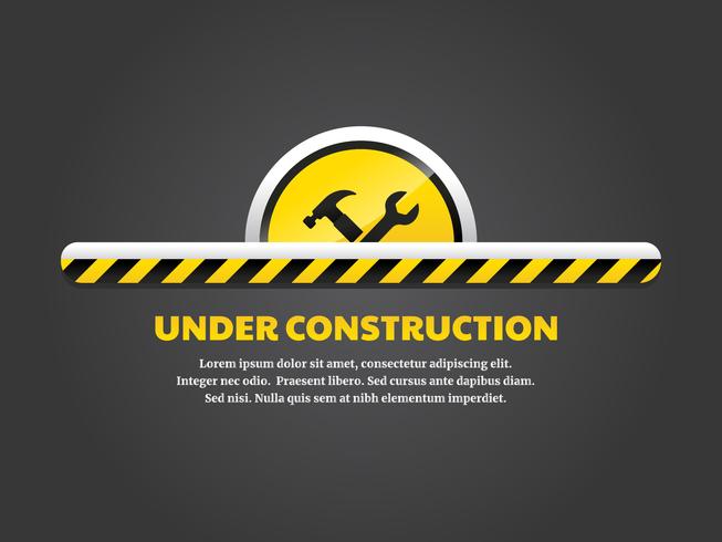 Under construction landing page vector