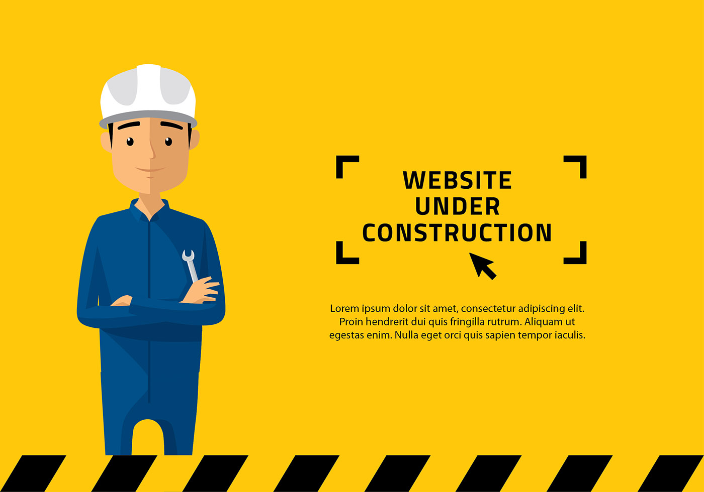 Download Website Under Construction Character Vector for free.