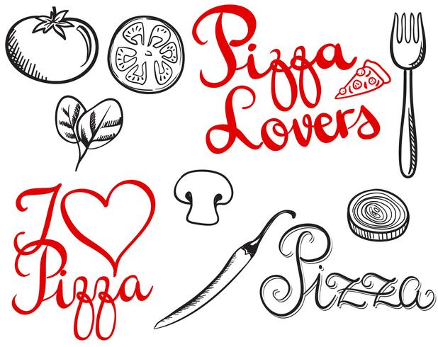 Vintage Pizza Lovers 2 Vectors