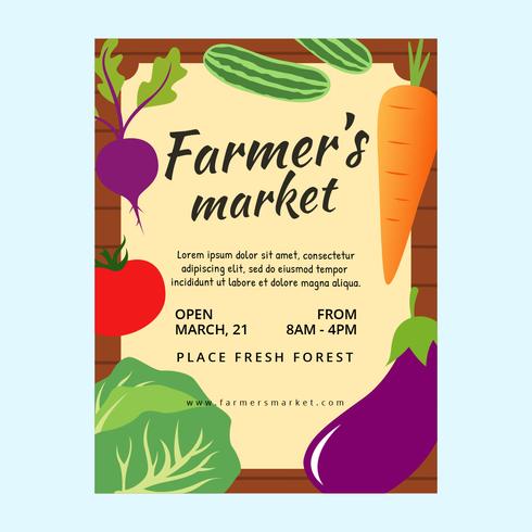 Famers Market Flyer Template vector