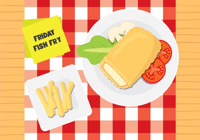 Fried Fish And Fries vector