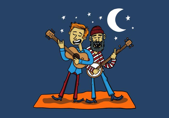 dos músicos bluegrass vector