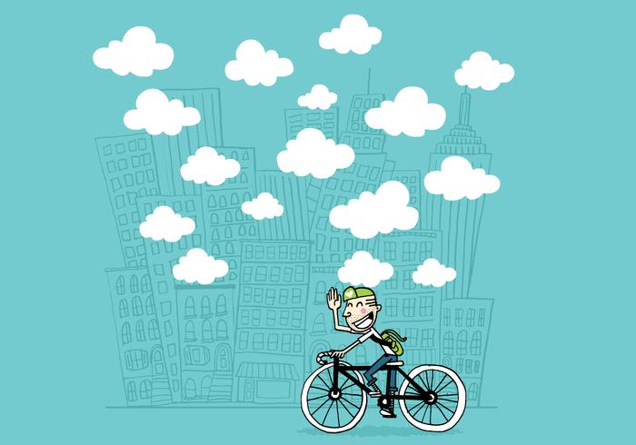 guy on bike vector