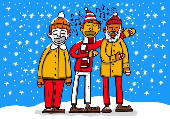 Christmas carolers vector