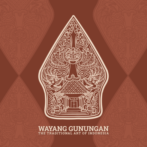 gunungan wayang vector