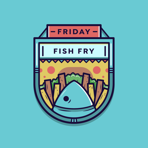 Viernes Fish Fry Vector Badge