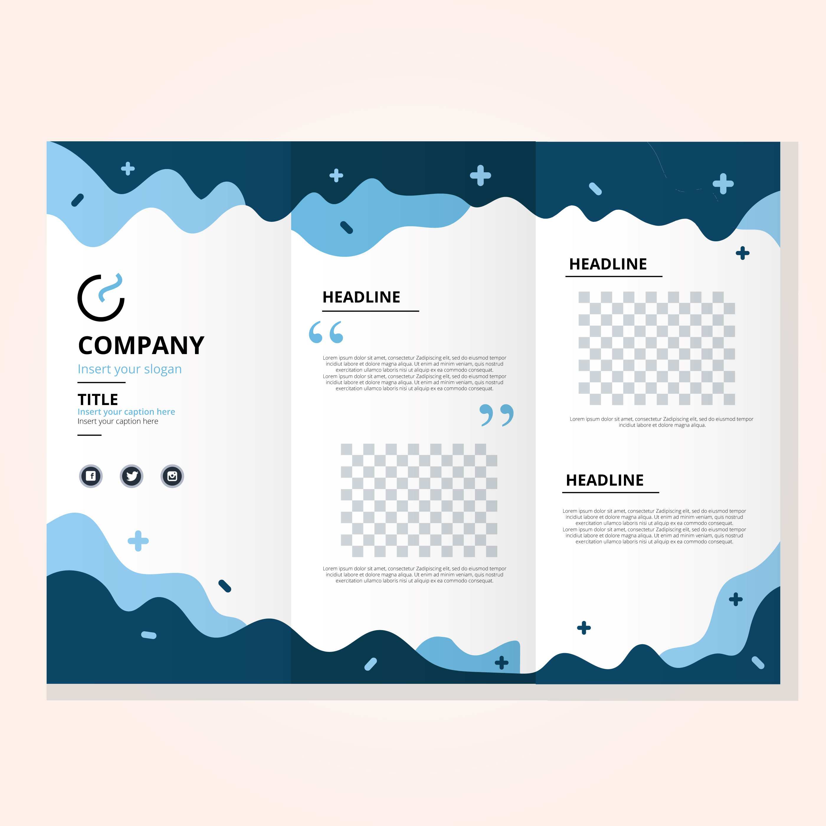 Modern TriFold Brochure Template Download Free Vectors, Clipart