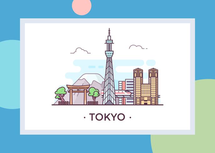 Postal de Tokio vector