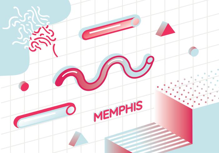 Diseño vectorial de Memphis vector