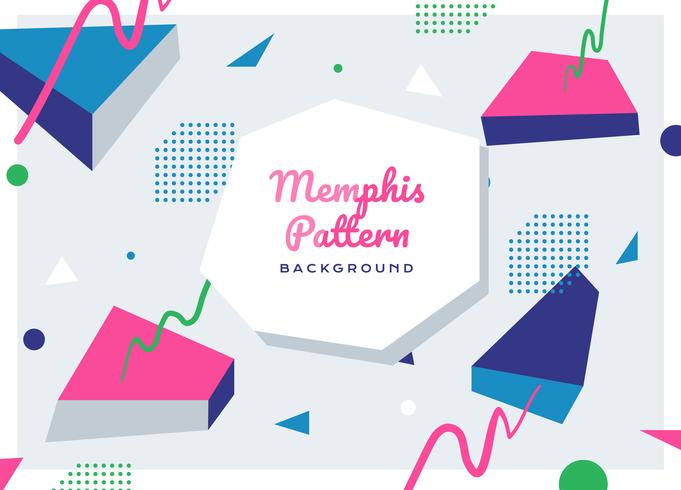 Abstract Memphis Pattern Background Vector Flat