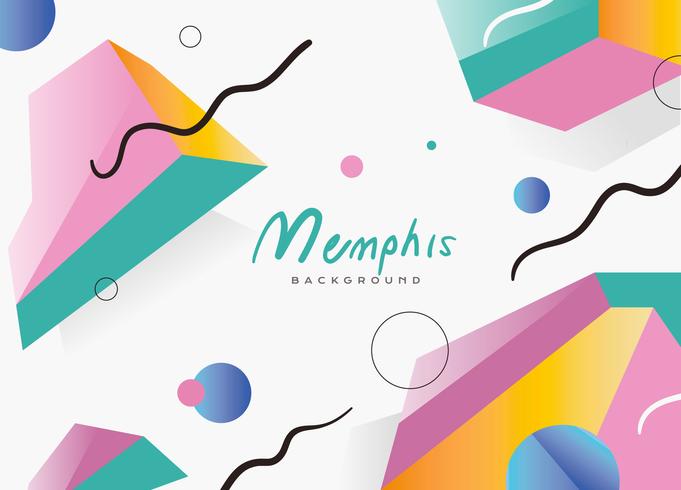 Abstract Memphis Pattern Background Vector Flat Gradient