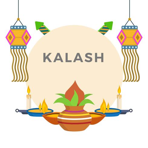 Ilustración plana del vector de Kalash