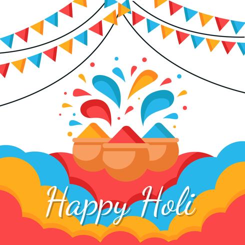 Happy Holi Festival of Color Vector