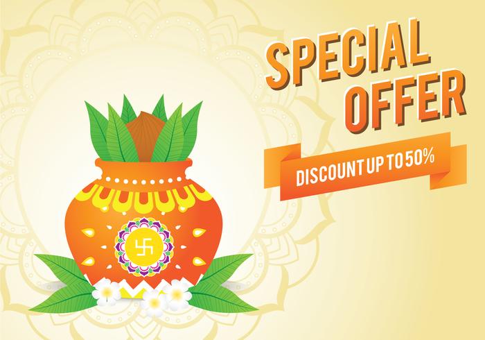 Decorative Kalash Illustration vector