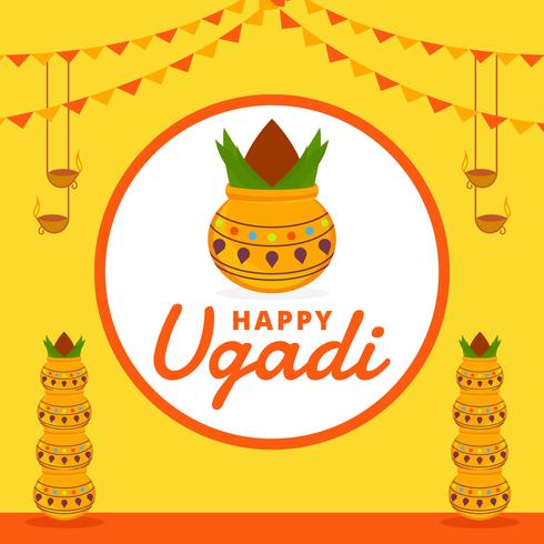 Fondo de vector feliz Ugadi