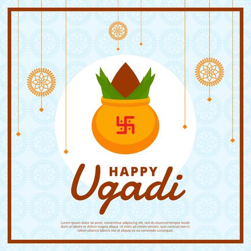 Happy Ugadi Vector Background