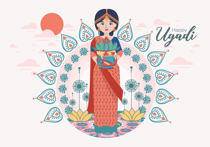 feliz ugadi vol 2 vector