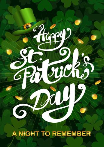 Happy St Patrick's Day Green Background vector
