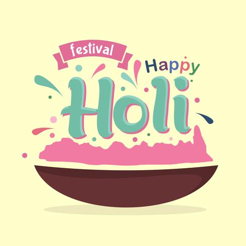 feliz festival holi vector