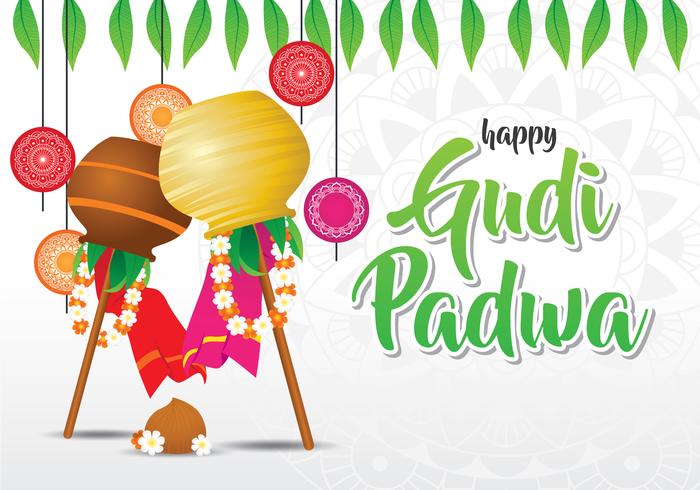 Gudi Padwa Celebration Background vector