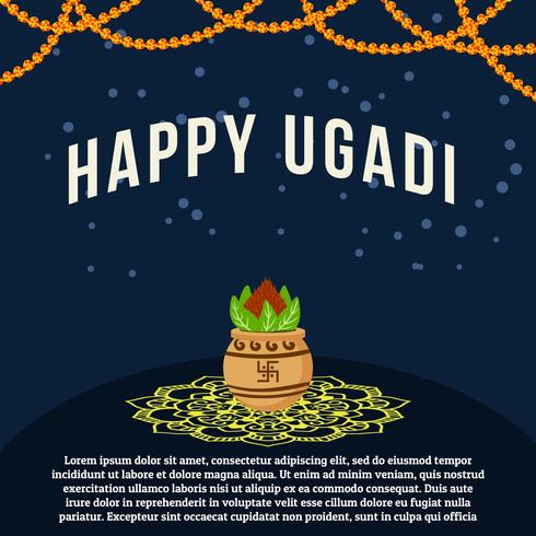 Happy Ugadi Background vector