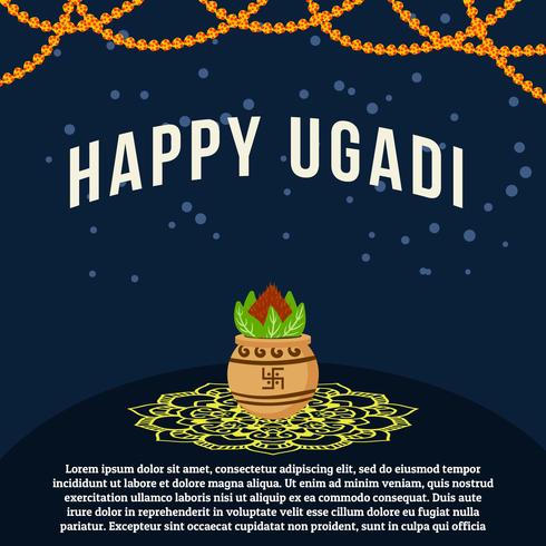 Feliz fondo Ugadi vector