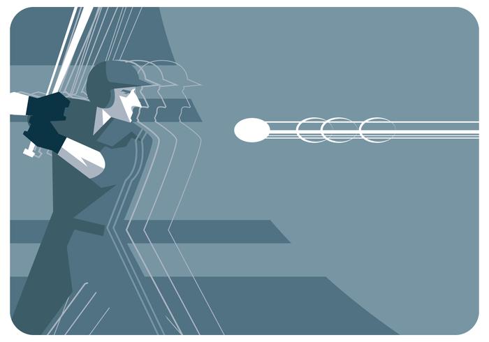 Abstract Baseball Player Vector