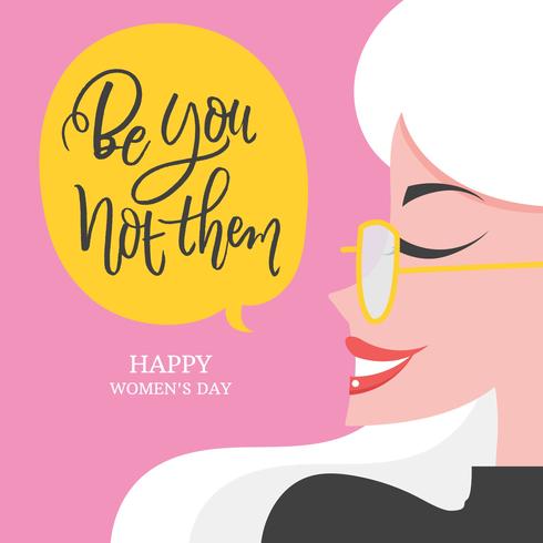 Be You Not Them Hand Lettering with Illustration Vector