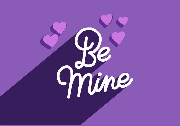 be mine valentines lettering vector