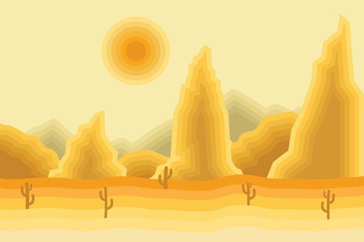 Ilustración del paisaje desértico vector