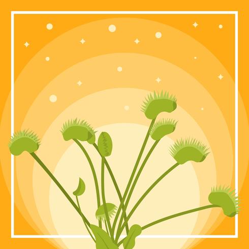 Flat Venus Fly Trap Vector Illustration