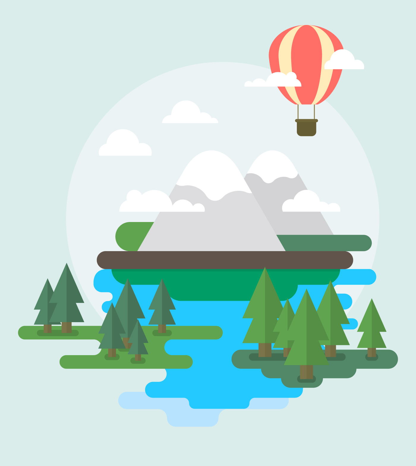 Flat Landscape Design 192759 - Download Free Vectors, Clipart Graphics