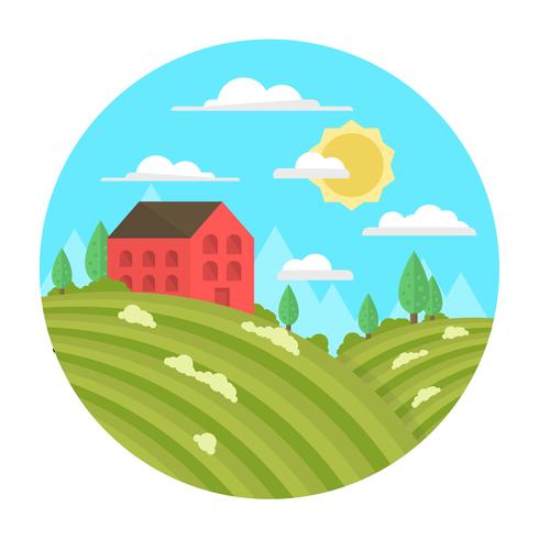 Diseño de paisaje plano vector