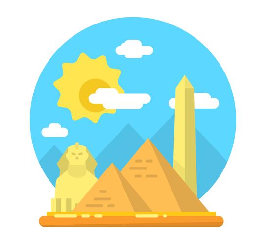 Paisaje plano en Egipto vector