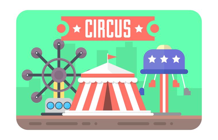 Ilustración colorida del circo vector