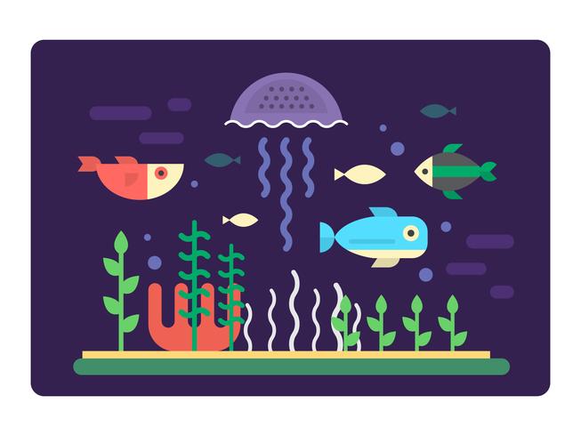 Flat Sea Life vector