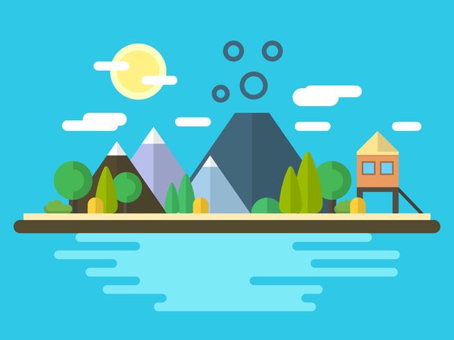 Flat Landscape Island vector