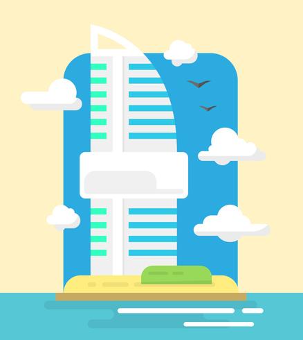 Flat Style Skyscraper vector