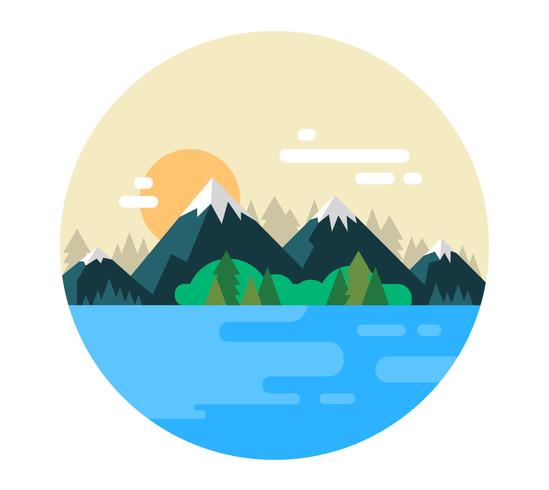 Diseño de paisaje plano vector